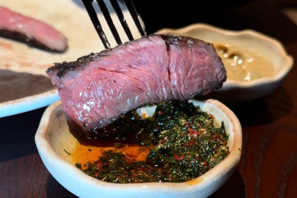 steak with perilla chimichurri