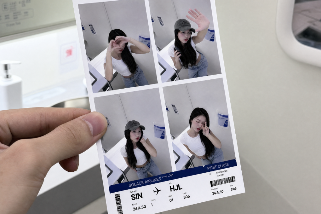Solace Studios Jewel Changi Airport aircraft cabin aquarium themed photobooth
