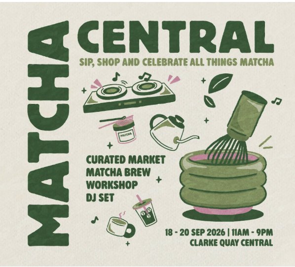 Matcha Central pop-up market at Clarke Quay Central, Singapore River Festival 2026