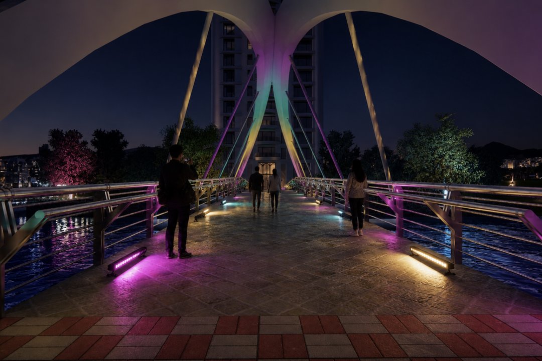 The River Illuminates light and sound display at Robertson Bridge, Singapore River Festival 2026