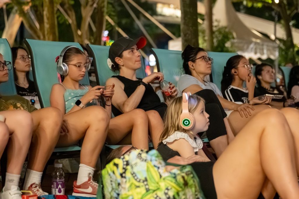 Outdoor movie screening Riverside Cinema outside STPI, Singapore River Festival 2026